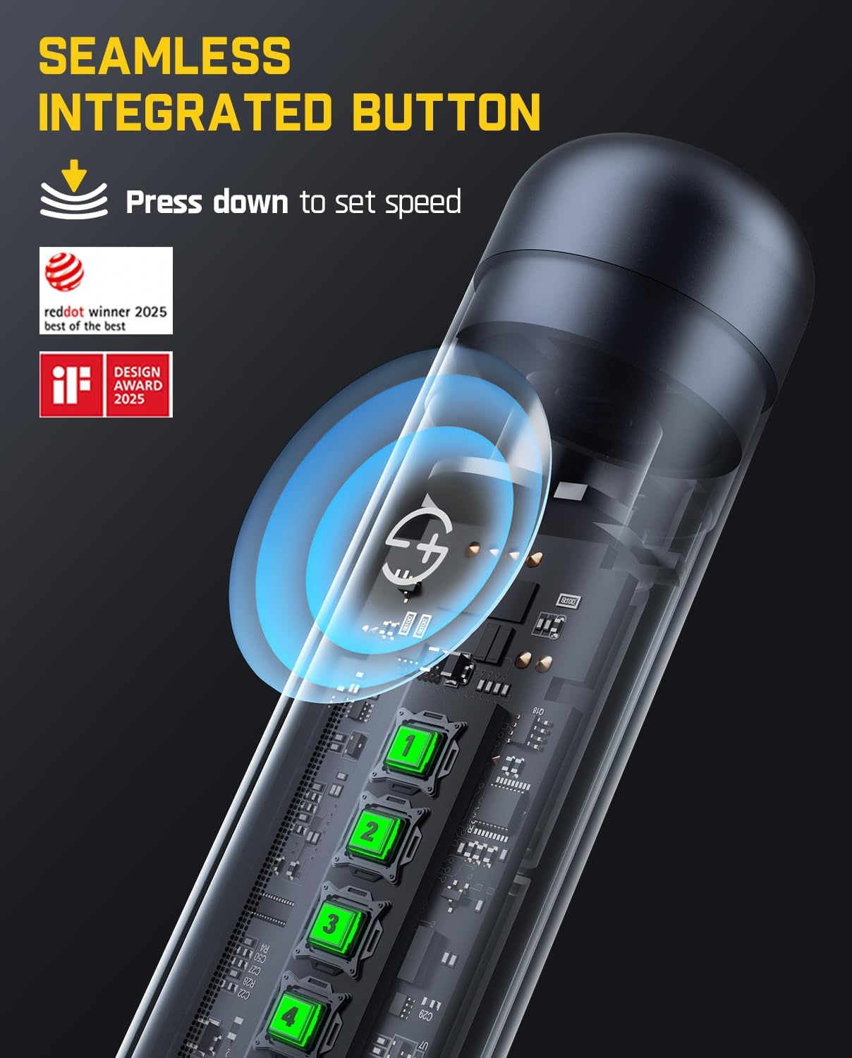 F2 Master Outil Rotatif Multifonction Sans Fil 4V, Moteur NeoPulse, 5-Vitesses 25000tr/min Max, Mini Perceuse Sans Fil Avec 35 pcs pour Graver, Polir, Ponçage, Perçage et Bricolage（Noir） Noir/Transparent