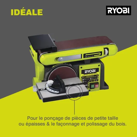 Ponceuse à Bande et Disque 370W Ø150 mm RBDS4601G Buse d'Aspiration FILAIRE Bande & Disque 370 Watts