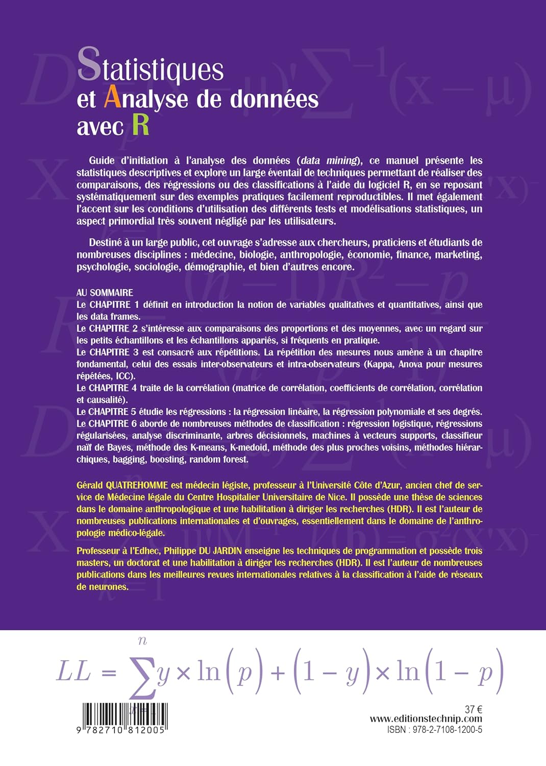 Statistiques et analyse de données (data mining) avec R