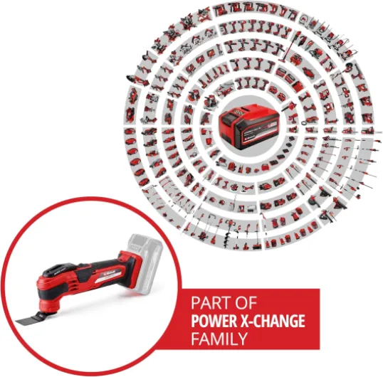 Outil multifonction sans fil VARRITO - Solo Power X-Change (18V, 11000-20000 min.-1, verrouillage rapide, porte-outil réglable en 12 directions) Livré sans Batterie ni Chargeur Solo: Sans Batterie ni Chargeur