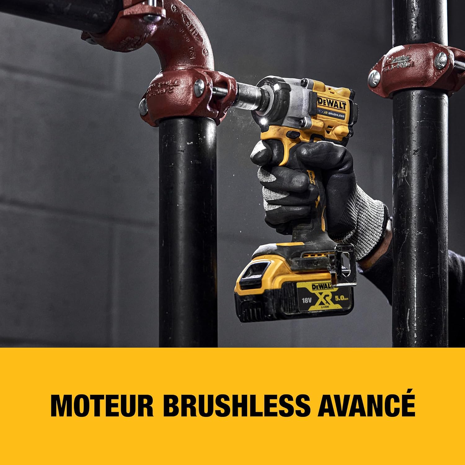 Clé à chocs compacte 18V XR Brushless 1/2" avec enclume à goupille de retenue, machine nue, DCF922N-XJ simple