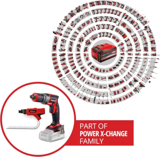 Professional Visseuse cloisons sèches sans fil TP-DY 18 Li BL + cartouche Power X-Change (18 V, moteur sans charbon, butée de profondeur, avec cartouche, 2 embouts, E-Case, sans batterie) Solo: Sans Batterie ni Chargeur Avec E-Case + Cartouche