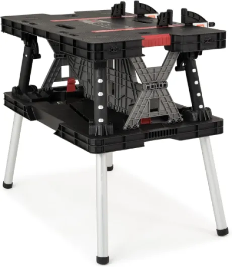 Etabli Pliant, Noir, 85 x 55 x 11,2 cm, Plastique