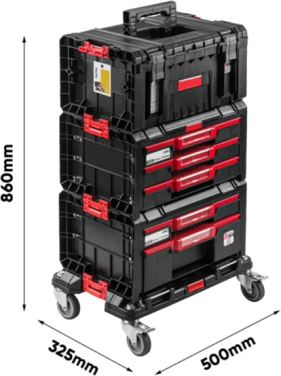 PAFEN Chariot Roulant Atelier Tiroir d’atelier - Servante à outils 500 x 325 x 860 mm - Boîte à outils sur roues Très stable Premium Résistant aux produits chimiques Chariot d’atelier Qb28