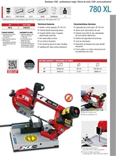 Femi france Scie à ruban métal FEMI descente manuelle - coupe max.105mm - 780XL