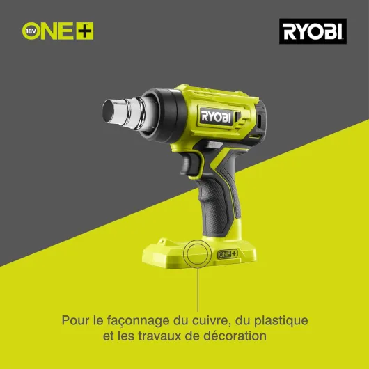 Pistolet à air chaud RYOBI - R18HG-0 - 18V One+ - sans batterie ni chargeur