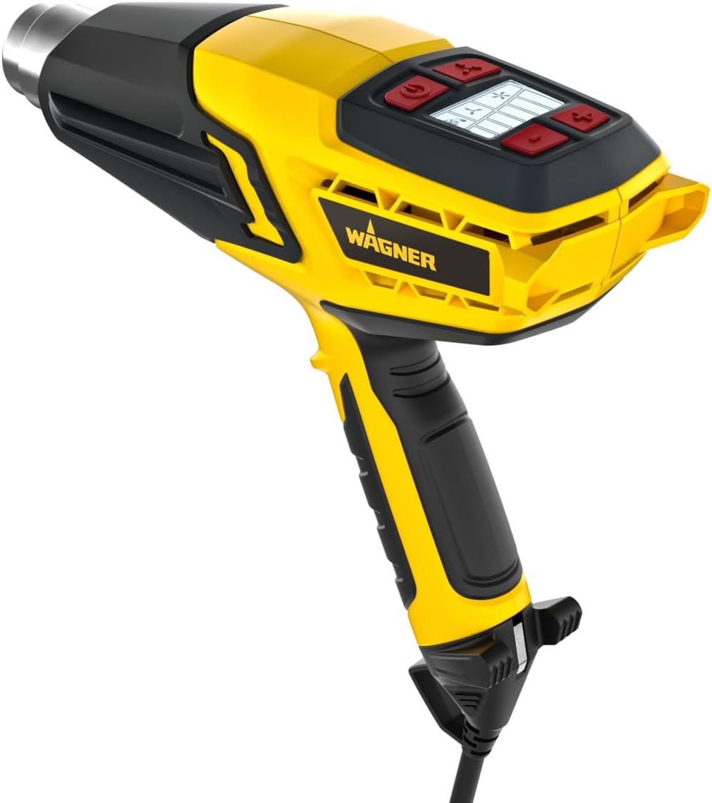 Pistolet à air chaud FURNO 500 - Max - 600°C, 2000 W, Débit D'air 800 L/min, Poignée Ergonomique Incl - Buse De Centrage, Buse De Projection & Affichage LED