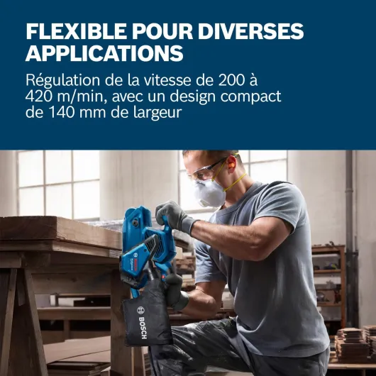 Ponceuse à bande GBS 750 (moteur 850 W, y compris bande abrasive textile, sac à poussières)