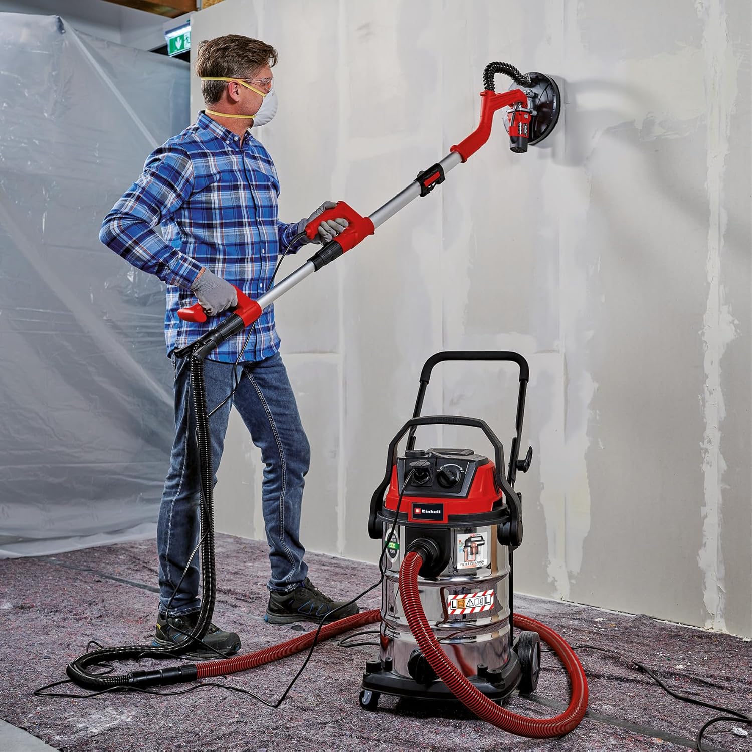 Aspirateur de Chantier Te-VC 2230 SACL (1 400 W, Cuve 30L, Classe de poussières L, pour des poussières de valeurs MAK Sup.1 MG/m³) Vendu avec Plusieurs Buses et filtres 30L Ancienne version