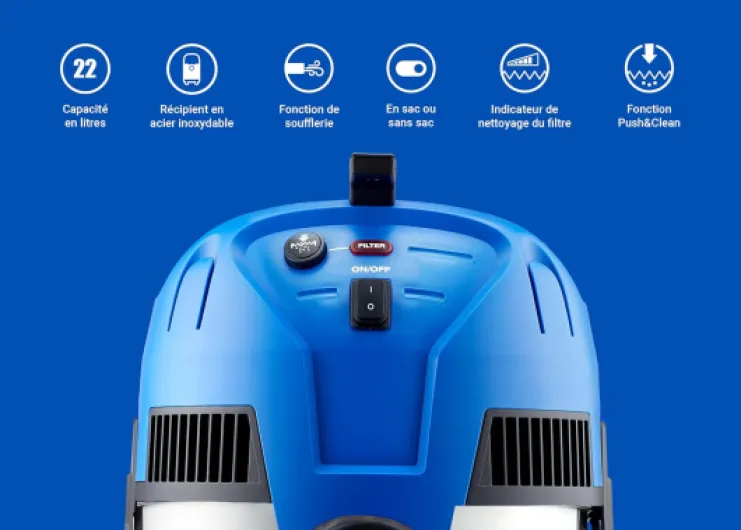 Multi II 22L INOX Aspirateur Eau et Poussière pour la Maison, Jardin et Voiture (1200 W) Acier Inoxydable