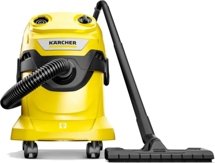 Kärcher Aspirateur Eau et Poussières WD 4 V-20/5/22, Puissance : 1000W, Cuve Polypropylène : 20L, Flexible d'Aspiration : 2,2m, Soufflerie, Filtre Plissé Plat, Suceurs Sol Fentes, Sachet Filtre Ouate WD 4 récipients en plastique