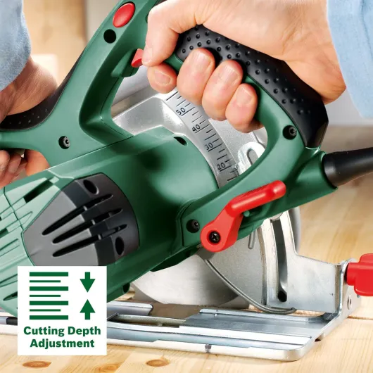 Home and Garden Scie circulaire filaire - PKS 55 A (1200W, livrée avec lame pour bois, butée Parallèle, emballage carton) Vert 25,4 cm PKS 55 A Unique