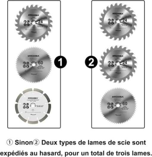 HYCHIKA Scie Circulaire, 750W 3500RPM Petite Scie Circulaire, 3 Lames(115 et 125mm) Profondeur de Coupe 48mm(90°), 32mm(45°), Idéal pour Couper du Bois, Carrelage, Métal Mou Scie Circulaire Scie Circulaire 115 mm