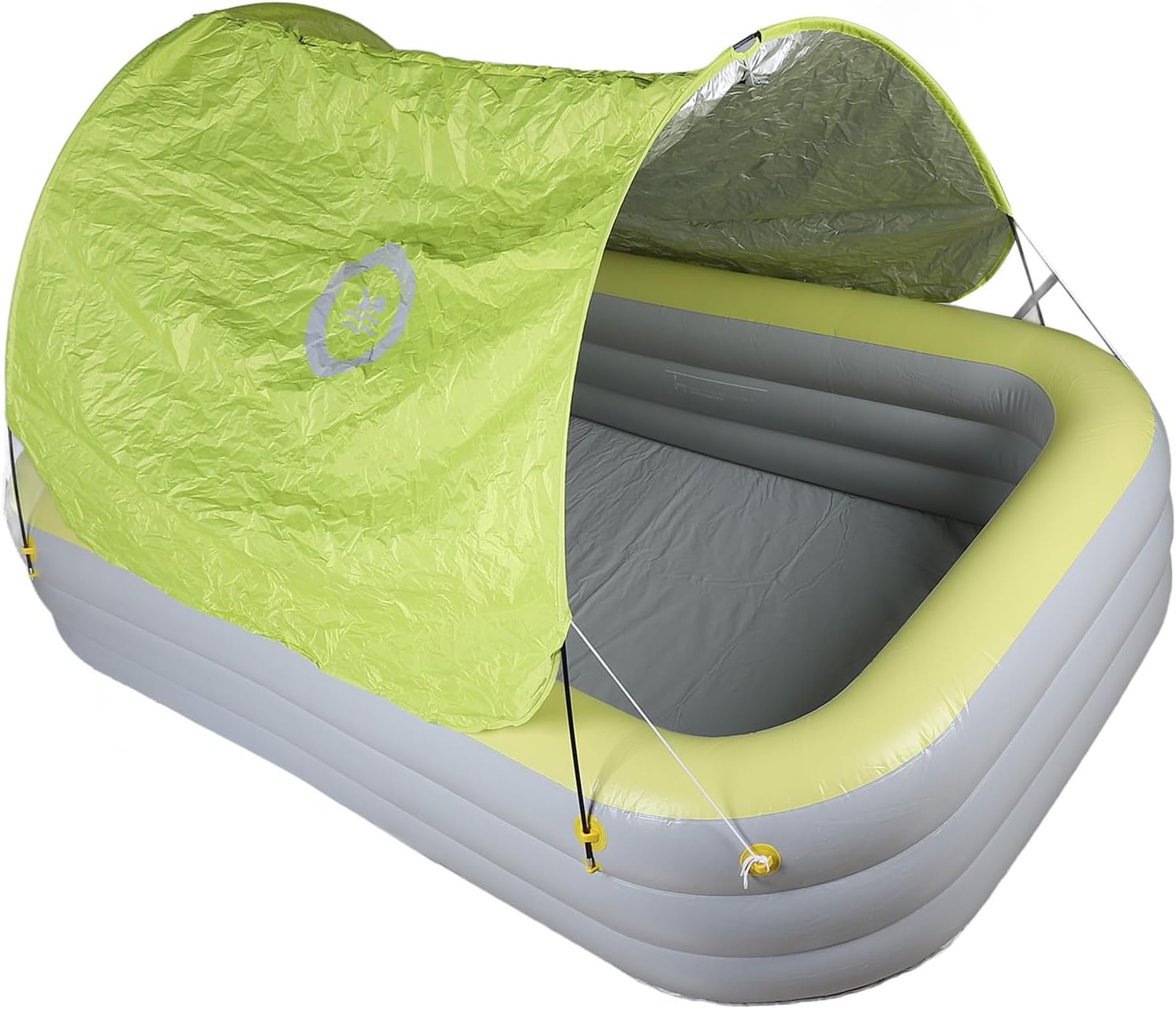 Piscine Gonflable avec canopée Grande Famille Souffle à la Piscine avec Un Toboggan pour Les Adultes Enfants Jardin extérieur 2,6 m PVC (Jaune)