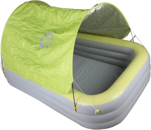 Piscine Gonflable avec canopée Grande Famille Souffle à la Piscine avec Un Toboggan pour Les Adultes Enfants Jardin extérieur 2,6 m PVC (Jaune)