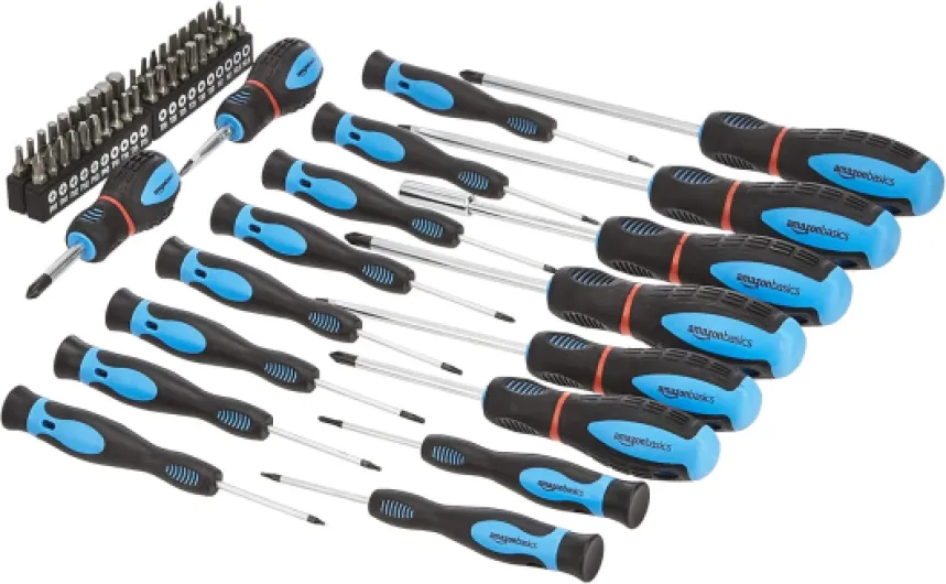 Coffret tournevis 58 pièces avec embouts plats, cruciformes et Torx, Noir Screwdriver