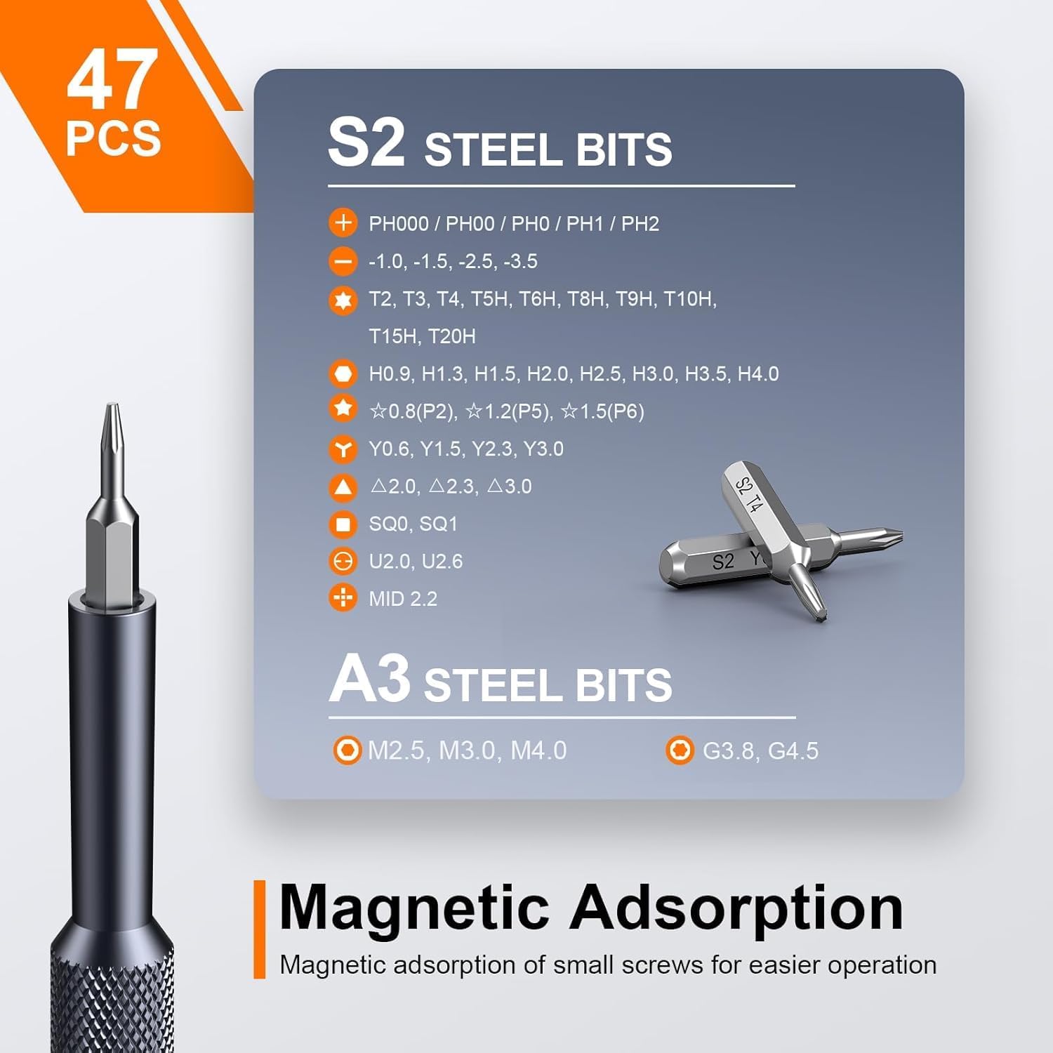 50 en 1 Kit De Tournevis de Précision, Mini Set Outils Portables Avec Torx, Tournevi Triangle, Cadeaux Homme, Pour Macbook, iphone, Nintendo Switch, Ps4, Ps5, Laptop, Lunettes, Montres, Toy 50-in-1 S2