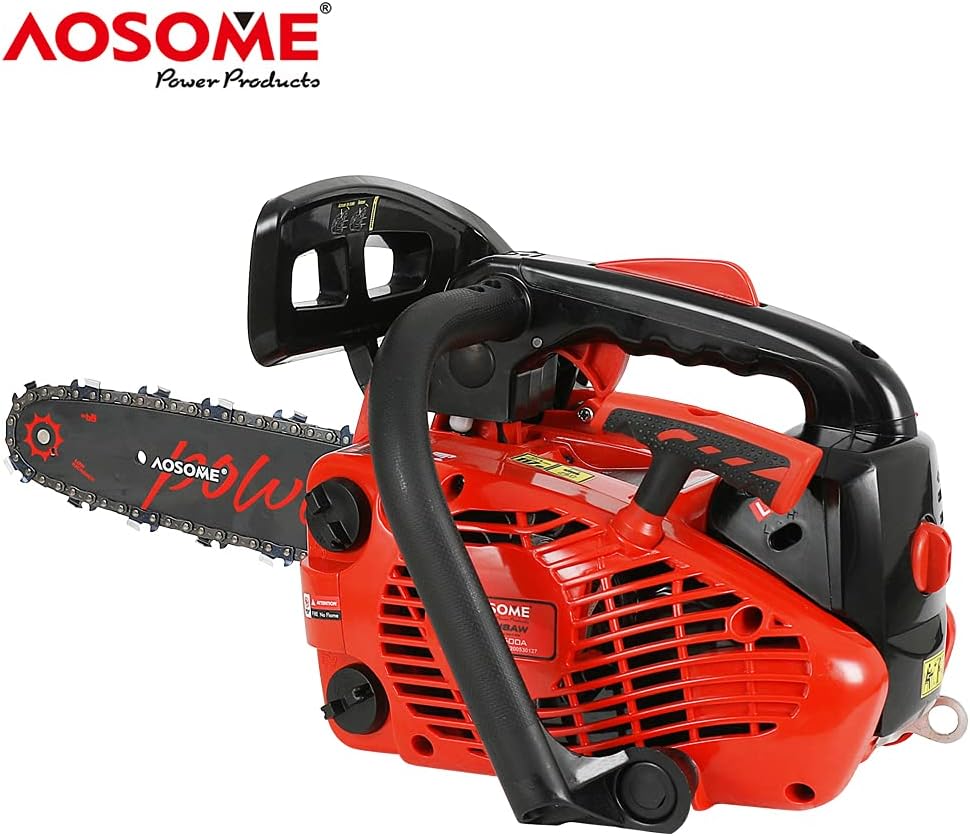 Tronçonneuse élagueuse thermique 25 cm3, 1,2CV, guide 26 cm, 2 chaînes,Démarrage facile