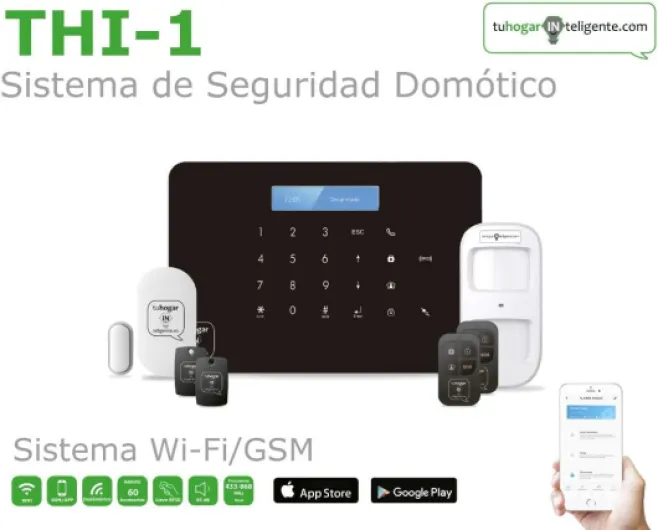 Kit Alarme Maison sans Fil sans Frais - Domotique (WiFi + GSM) connecté à Internet + Ligne Mobile - Systeme Alarme de Sécurité pour Votre Maison ou Votre Entreprise - CONTRÔLE Total avec Le Mobile Kit D'alarme