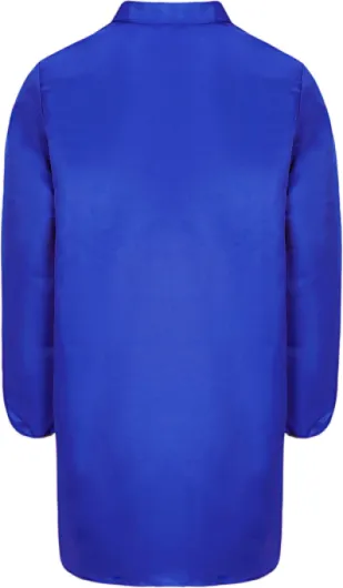 Homme Blouse de Travail Manches Longues Veste de Travail Bleu de Travail Industrie à Boutons Blouse d'Atelier Blouse de Laboratoire Bleu Royal XXL