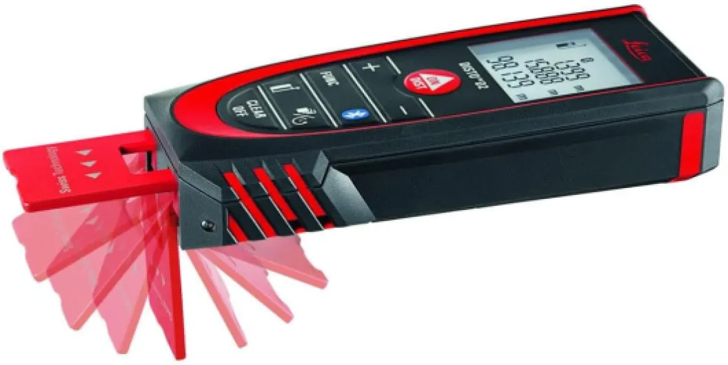 DISTO D2 – télémètre laser multifonction, avec Bluetooth (fonctionnalité application) pour mesures de distance, de surface et de volume (utilisation intérieure & détection de la pièce finale) Génération 2 - lasermètre rouge