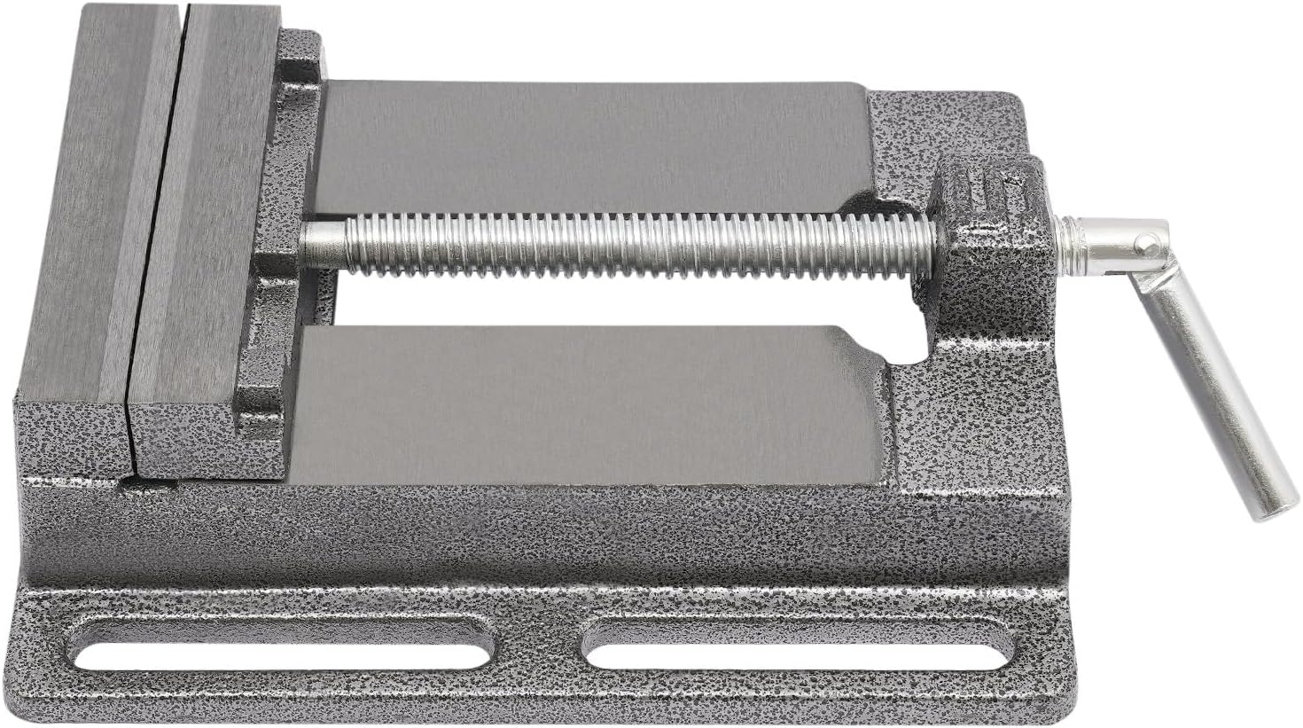 Étau de machine - Largeur de serrage : 125 mm - Accessoire de perceuse - Pour atelier - Fixation de table - Fonte pour bois, travail des métaux - Bricolage - Noir