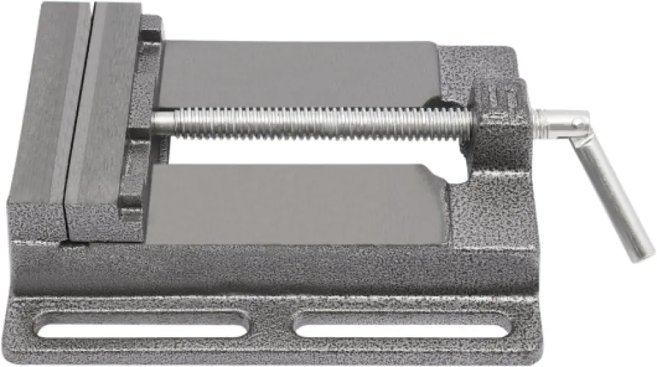 Étau de machine - Largeur de serrage : 125 mm - Accessoire de perceuse - Pour atelier - Fixation de table - Fonte pour bois, travail des métaux - Bricolage - Noir