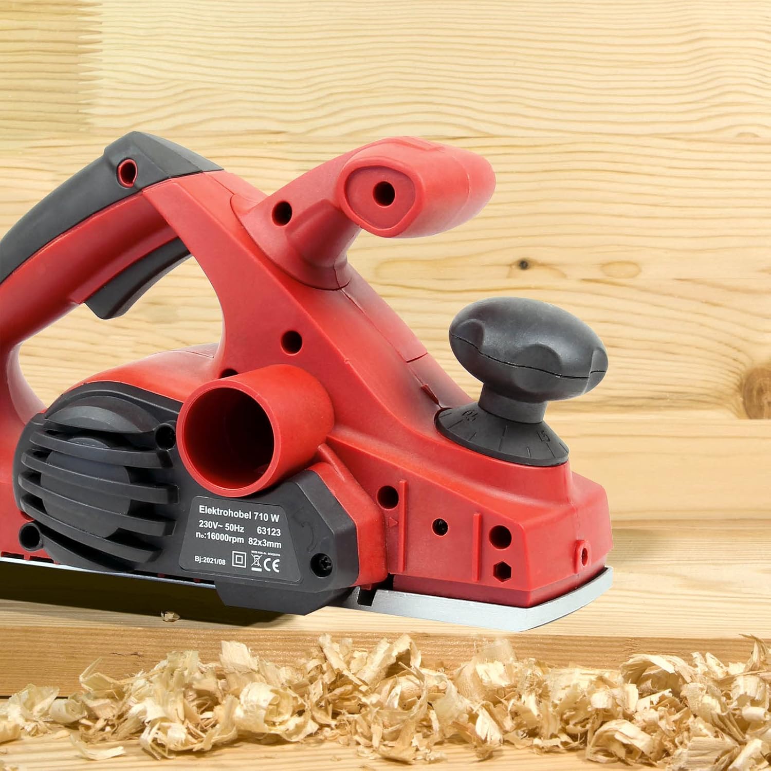 Rabot électrique 710W Largeur de rabotage 82mm Profondeur de coupe 3mm Rabot à bois Softgrip