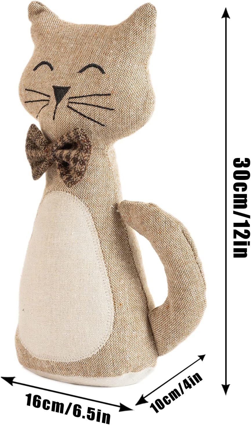 Butée de porte mignonne décorative pour la maison et le bureau, motif chat lesté intérieur en tissu rempli d'animaux
