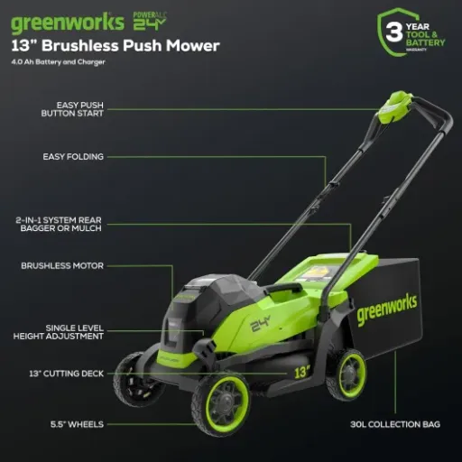 Test Greenworks 24V 33 cm : la petite tondeuse sans fil pour mini pelouses (mais pas pour grands jardins)