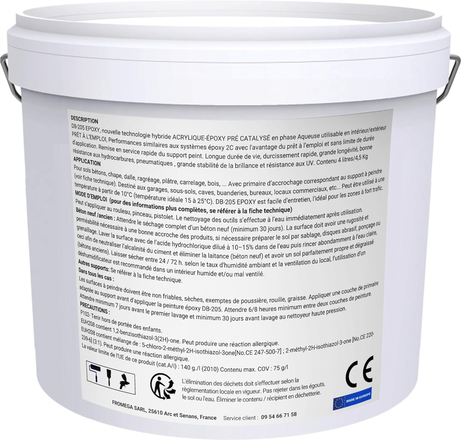 Peinture Résine Epoxy sol béton Garage, parking - Gris 4,5KG Prêt à l'emploi - Trafic intense - Etanche 4 l (Lot de 1) Gris similaire RAL 7004