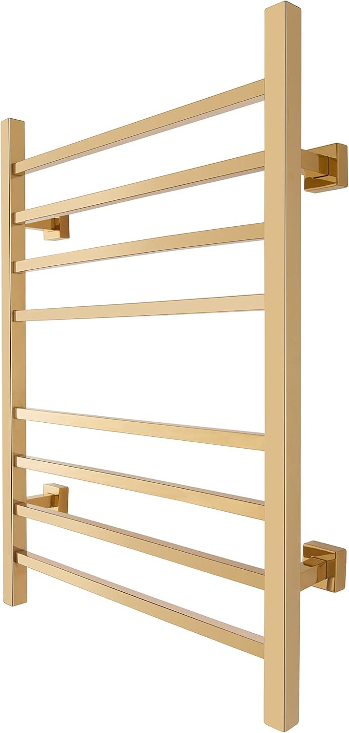 Sèche-Serviettes électrique Sierra doré 150W WarmlyYours, Dimensions: 80 cm x 60 cm Golden (8 Bars)