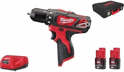 Milwaukee M12BDD-152C 2x 4933451460 Perceuse-visseuse sans fil 12 V / 1,5 Ah Li-Ion, 1 pièce