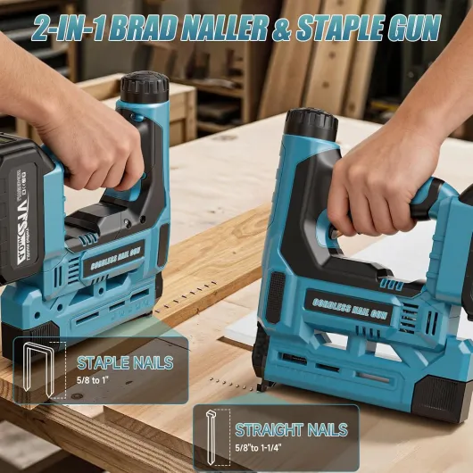 Cloueuse Electrique Sans Fil Régulation de Profondeur pour Makk-ita 18V Batterie avec 1 batterie de 4,0 Ah, 1000 clous et 1000 agrafes pour le bois, le bricolage et le rembourrage