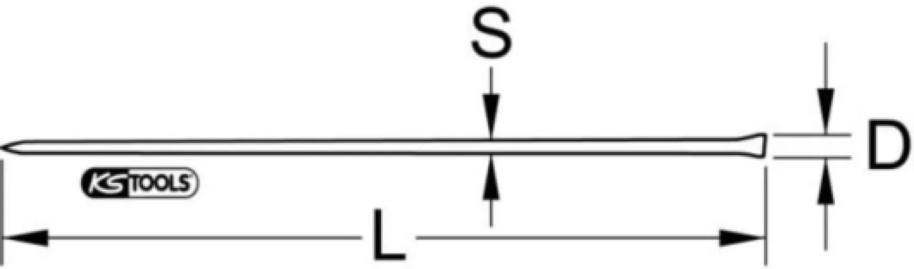 156.0597 Barre à mine octogonale 1250 x 25 mm