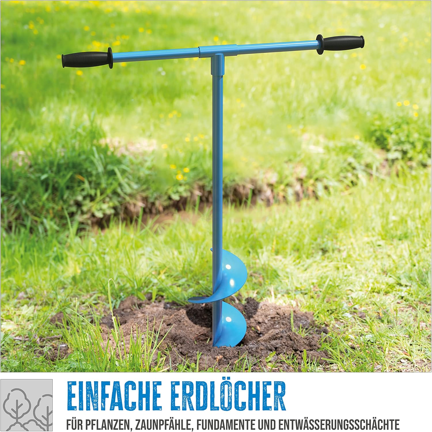 Güde 94136 Motor-Erdbohrer GE 2200 Hand Drill GH 150, Blue simple