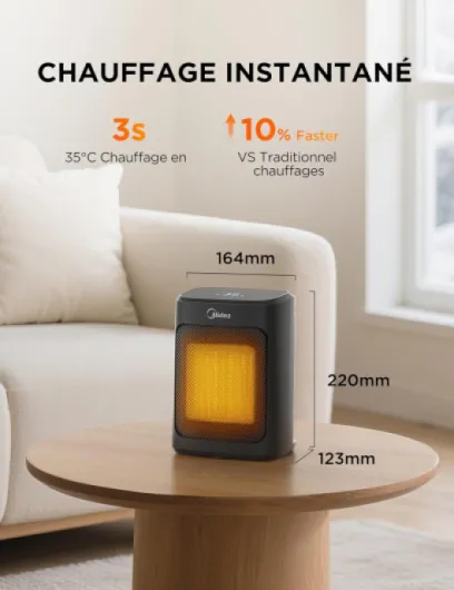 Radiateur Soufflant En Céramique PTC 2000W Avec 4 Modes, Chauffage Portable, Silencieux Et Puissant, Protection Contre La Surchauffe, 5-35°C Réglable, Minuterie 1-24H, Mode Éco 2000W PTC Céramique