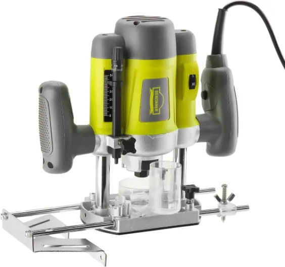 Défonceuse affleureuse électrique 1200 W, DEWINNER à bois 16000-30000 RPM profession fresatrice plastifieuse avec set de 12 fraises,6 vitesses, réglage de la profondeur de fraisage