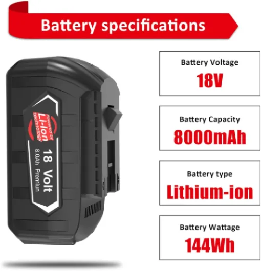2X 8000mAh Compatible avec la Batterie pour Bosch Professional 18V Système GBA, ne s'applique Pas à la série PBA 18V Marron