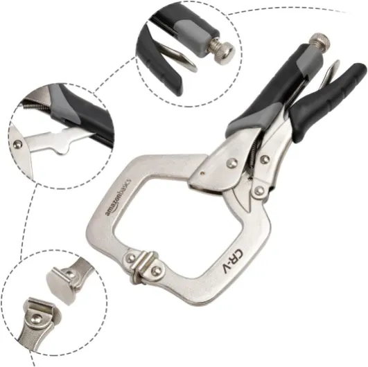 Pince à étau soudage en métal - 28 cm, 11-inch, Lot de 2, Noir/Argenté 2-pack