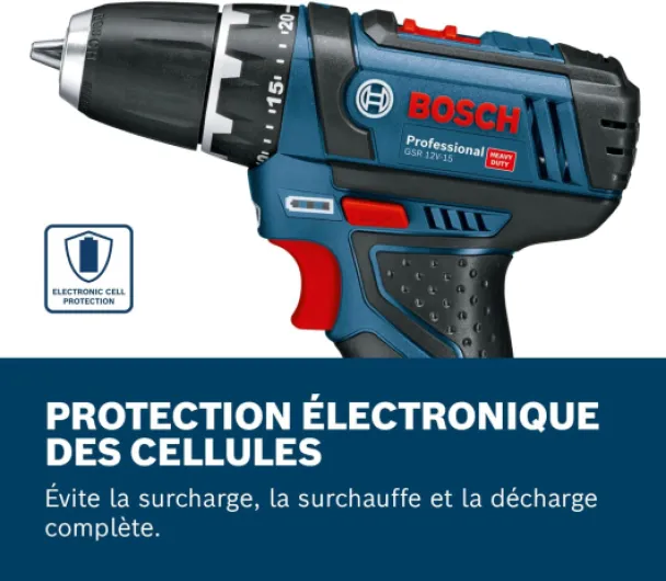 12V System perceuse-visseuse sans-fil GSR 12V-15 (avec set d’accessoires 39 pièces, batterie 2,0 Ah, batterie 4,0 Ah, chargeur GAL 12V-20, sacoche d’outil) 1x2.0Ah, 1x4.0Ah batterie+chargeur