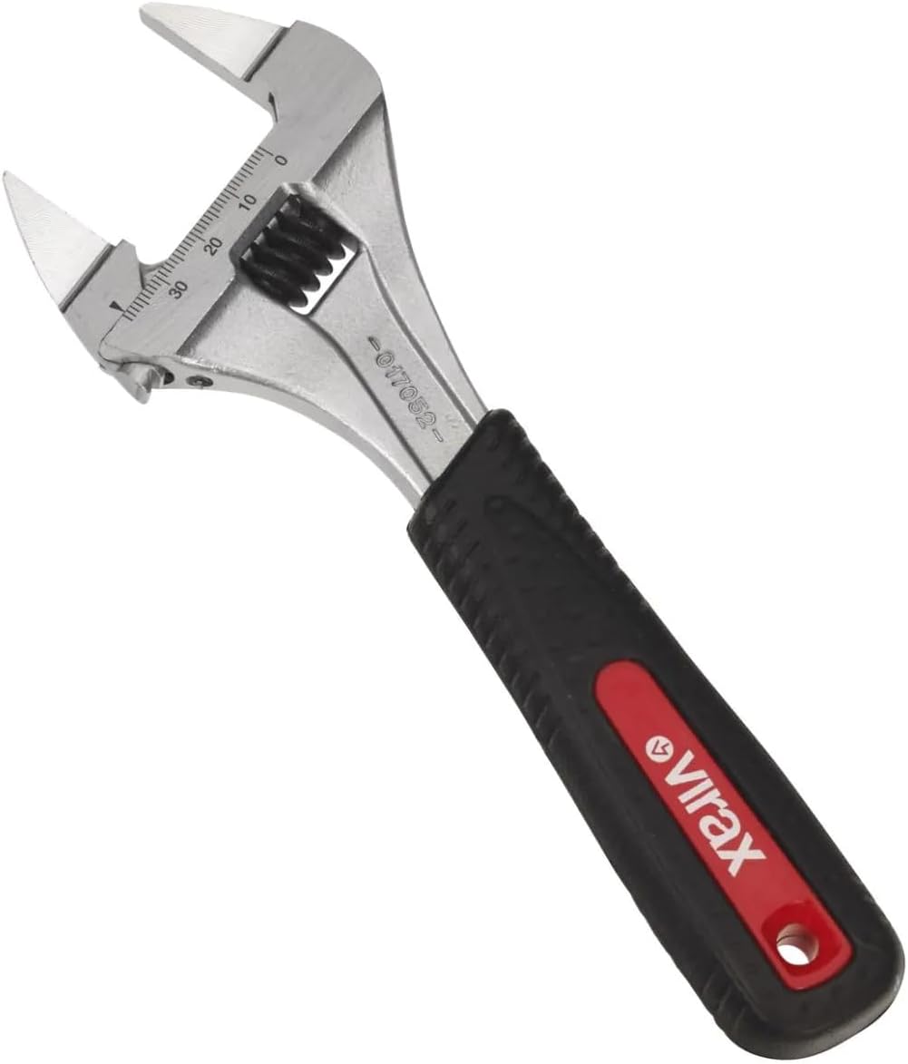 Virax Clé à molette ouverture extra large à mors fins (longueur au choix)-215 mm