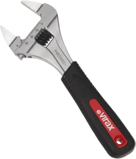 Virax Clé à molette ouverture extra large à mors fins (longueur au choix)-215 mm