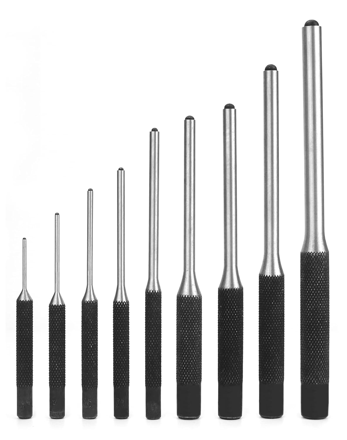 QWORK Jeu de 9 Chasses-Goupilles en acier renforcé 1.5mm - 8 mm - 1/16"-5/16" avec Sac de Transport