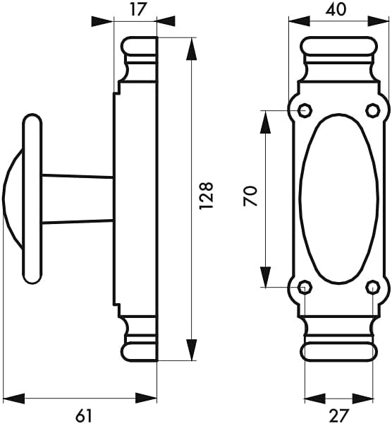 Boîtier de Crémone en Fonte - Accessoires Inclus - Guide de Tringle - Gâches en Fonte - Ensemble pour Ouvrant de 1,30 M - Installation Facile - Noir
