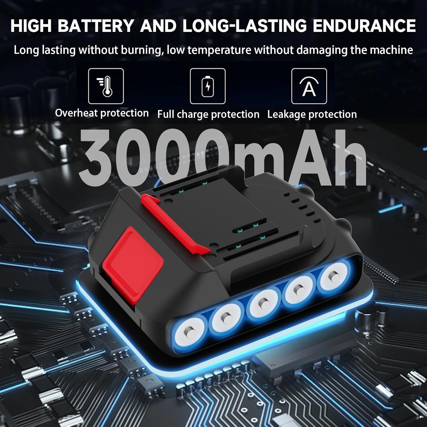 Scie sabre électrique, scie réciproque avec batterie, scie sabre portable avec 2 batteries de 3000 mAh et chargeur, 0-3000 SPM, éclairage LED, scie électrique pour couper le bois, le plastique, le