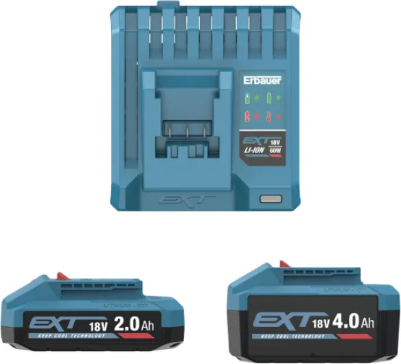Kit Chargeur et 2 Batteries Lithium-ION 2Ah + 4Ah 240V