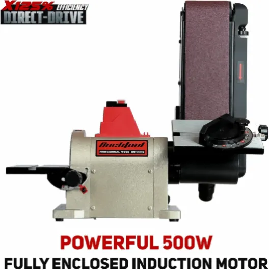 BUCKTOOL Ponceuse à bande 500 W avec moteur à entraînement direct BD4603 10,2 x 91,4 cm et ponceuse à disque de 15,2 cm Large