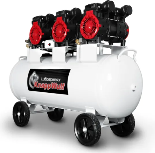 KnappWulf Compresseur d'air silencieux KW4100 avec chaudière de 100 l, 3 moteurs de 1100 W, 10 bar, 660 l/min