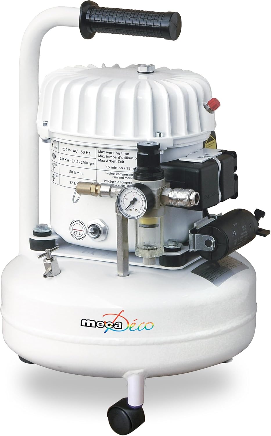 Mecadeco 425516 Compresseur silencieux 9 L 9L